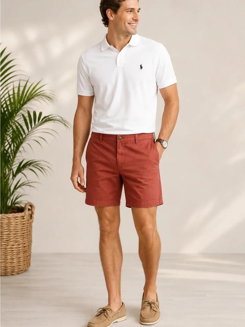 NWT J Crew Chino Shorts Mens 35 Rust Red 9” Inseam Preppy Classic Golf Cotton